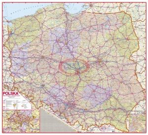 Polska drogowo-administracyjna 1:400 000. Mapa ścienna