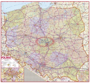 Polska drogowo-administracyjna 1:500 000. Mapa ścienna