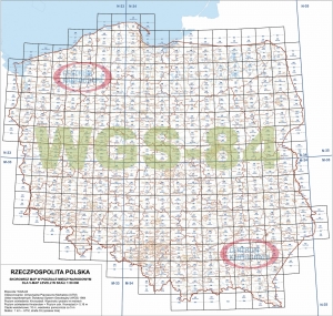 Skorowidz map 1:50 000 WGS-84