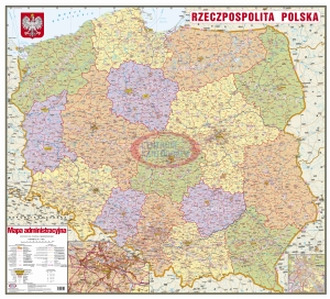 Polska administracyjna 1:700 000. Mapa ścienna