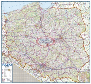 Polska drogowa 1:500 000. Mapa ścienna