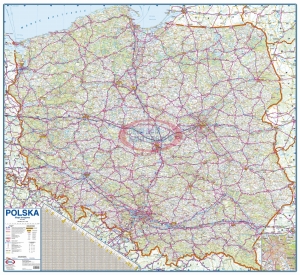 Polska drogowa 1:400 000. Mapa ścienna