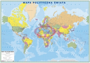 Świat polityczny 1:30 000 000. Mapa ścienna