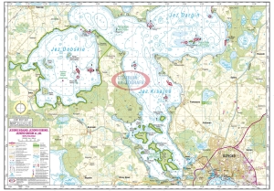 Jezioro Kisajno, Jezioro Dobskie, Jezioro Dargin cz. płd. Mapa żeglarska 1:25 000