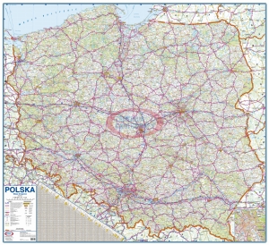 Polska drogowa 1:700 000. Mapa ścienna
