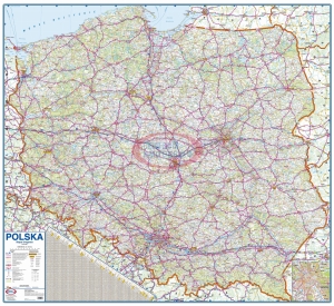 Polska drogowa 1:600 000. Mapa ścienna